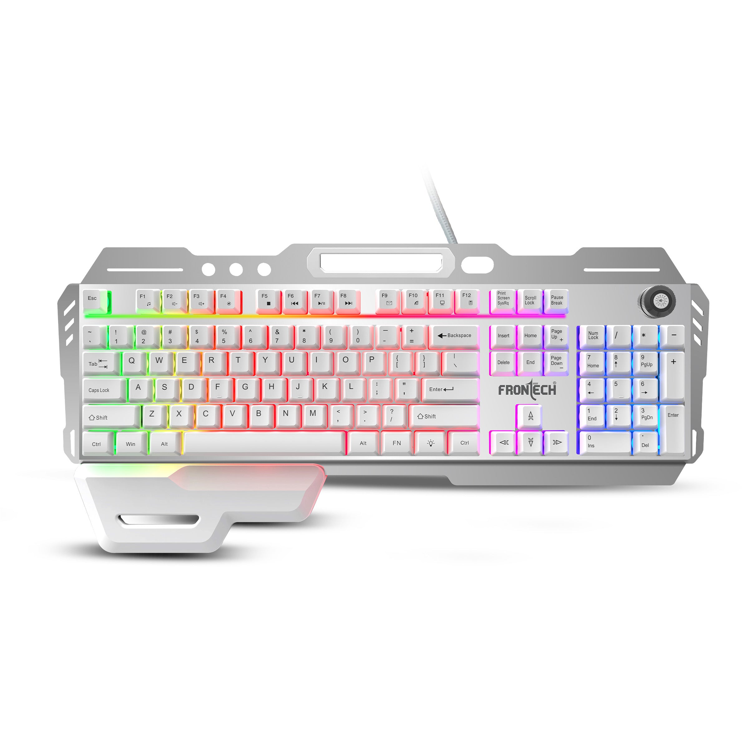 Frontech RGB Gaming Keyboard – Power at Your Fingertips | Game Better, Brighter & Faster | Rainbow Backlight | 19 Anti-Ghosting Keys | Plug & Play | 104-Key Layout (KB-0013P) Frontech RGB Gaming Keyboard – Power at Your Fingertips | Game Better, Brighter & Faster | Rainbow Backlight | 19 Anti-Ghosting Keys | Plug & Play | 104-Key Layout (KB-0013P)
